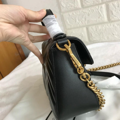 GG Chevron Top Handle Bag