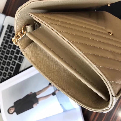 Chevron Leather Flap Bag