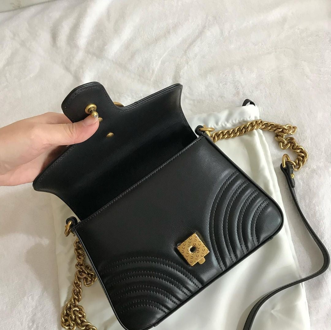 GG Chevron Top Handle Bag