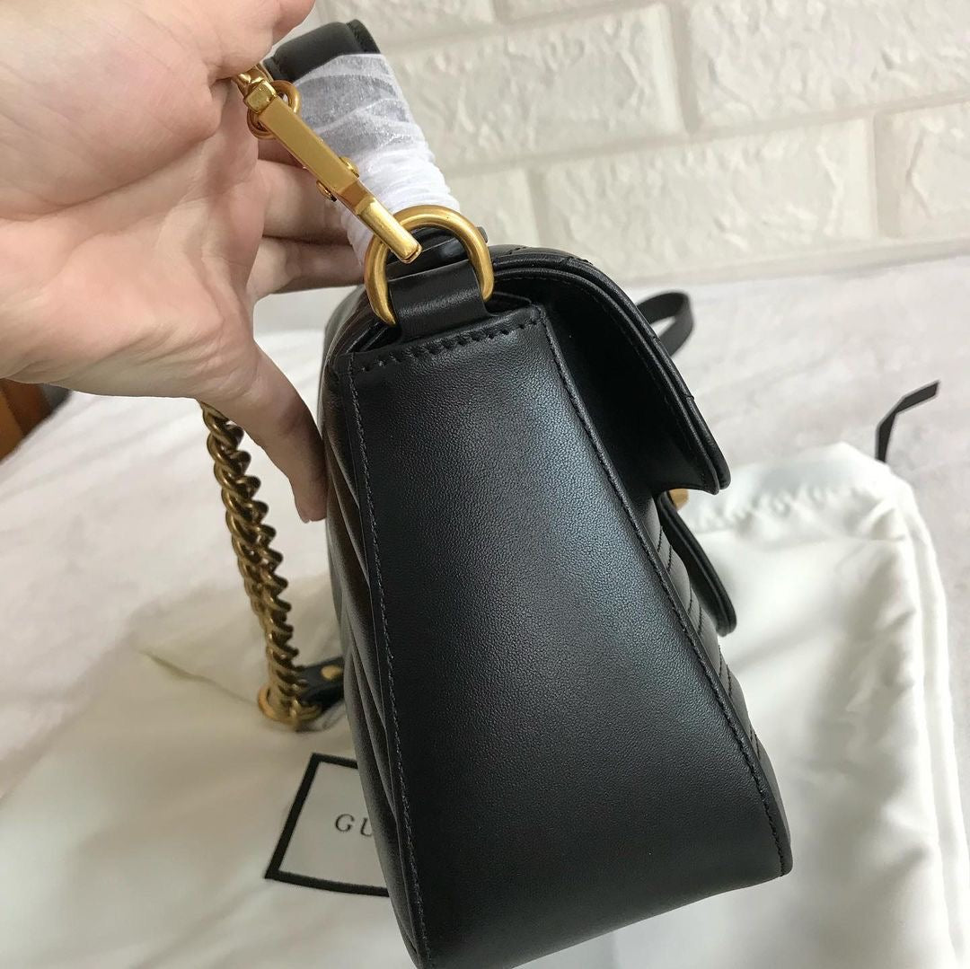 GG Chevron Top Handle Bag