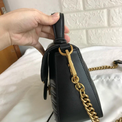 GG Chevron Top Handle Bag