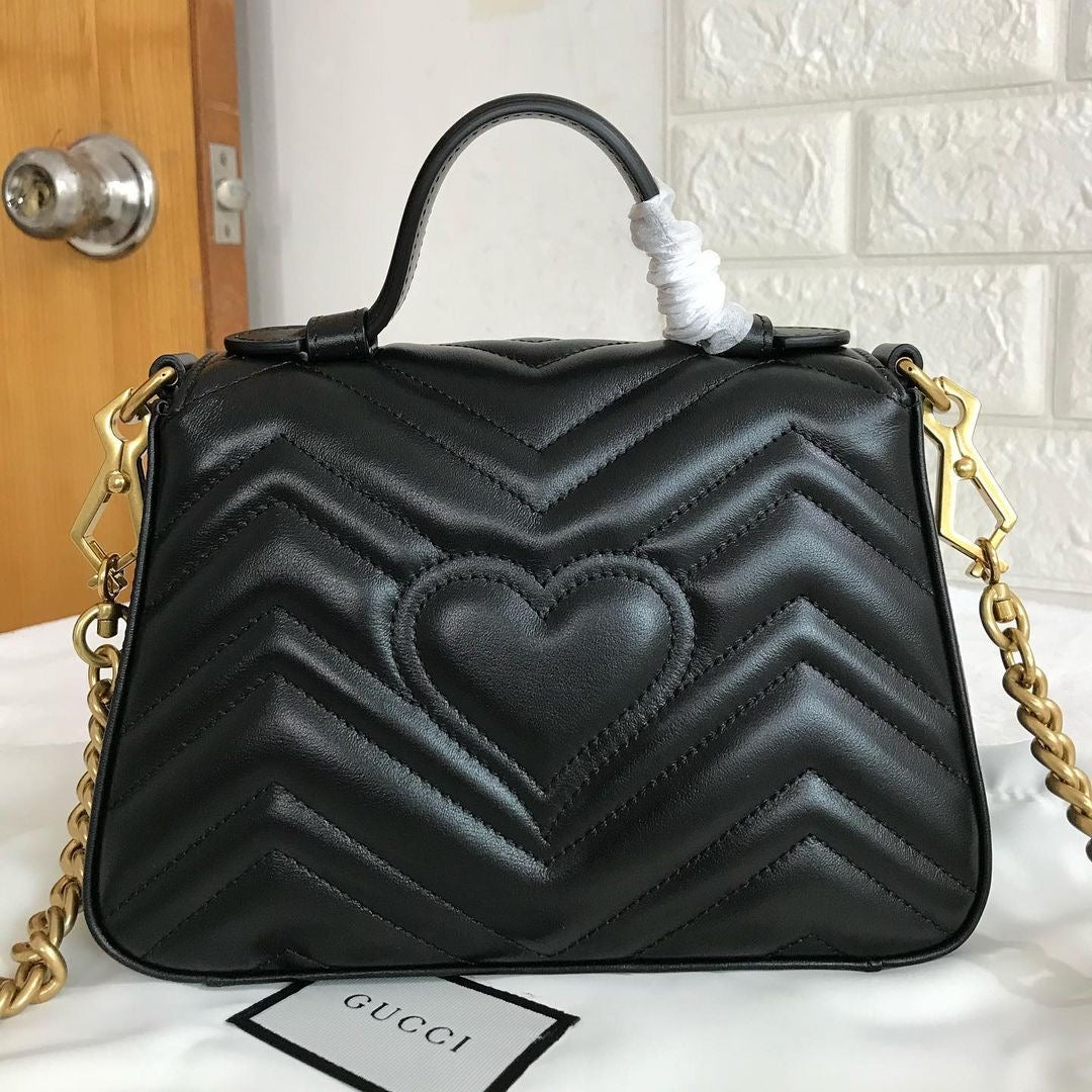 GG Chevron Top Handle Bag